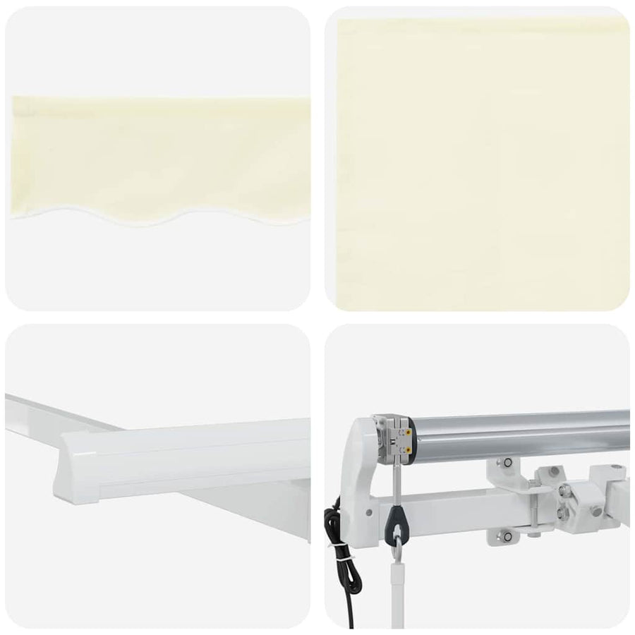 Inklapbaar Zonnescherm Crème Wit Bruin 400 x 200 cm