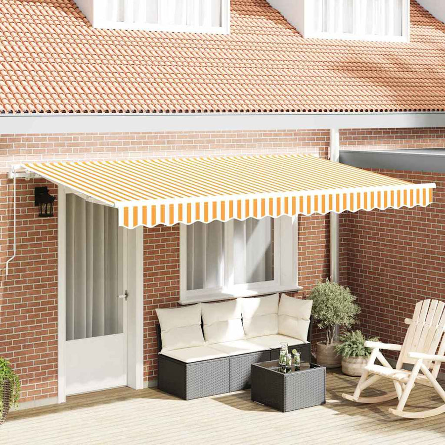 Inklapbaar Zonnescherm Geel en Wit