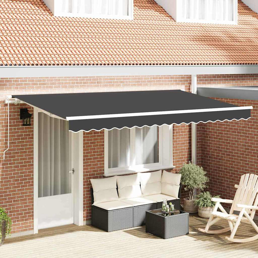 Inklapbaar Zonnescherm Antraciet en Wit