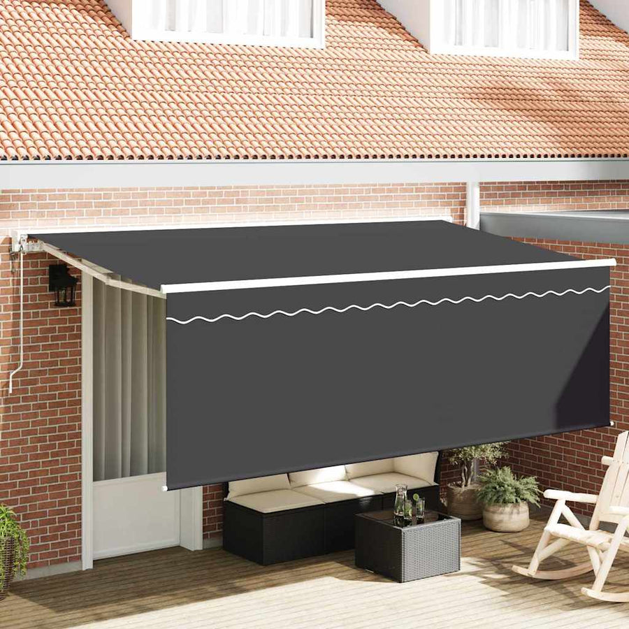 Inklapbaar Zonnescherm Antraciet Wit Grijs