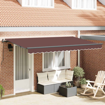 Inklapbaar Zonnescherm Bruin 400 x 200 cm Stof