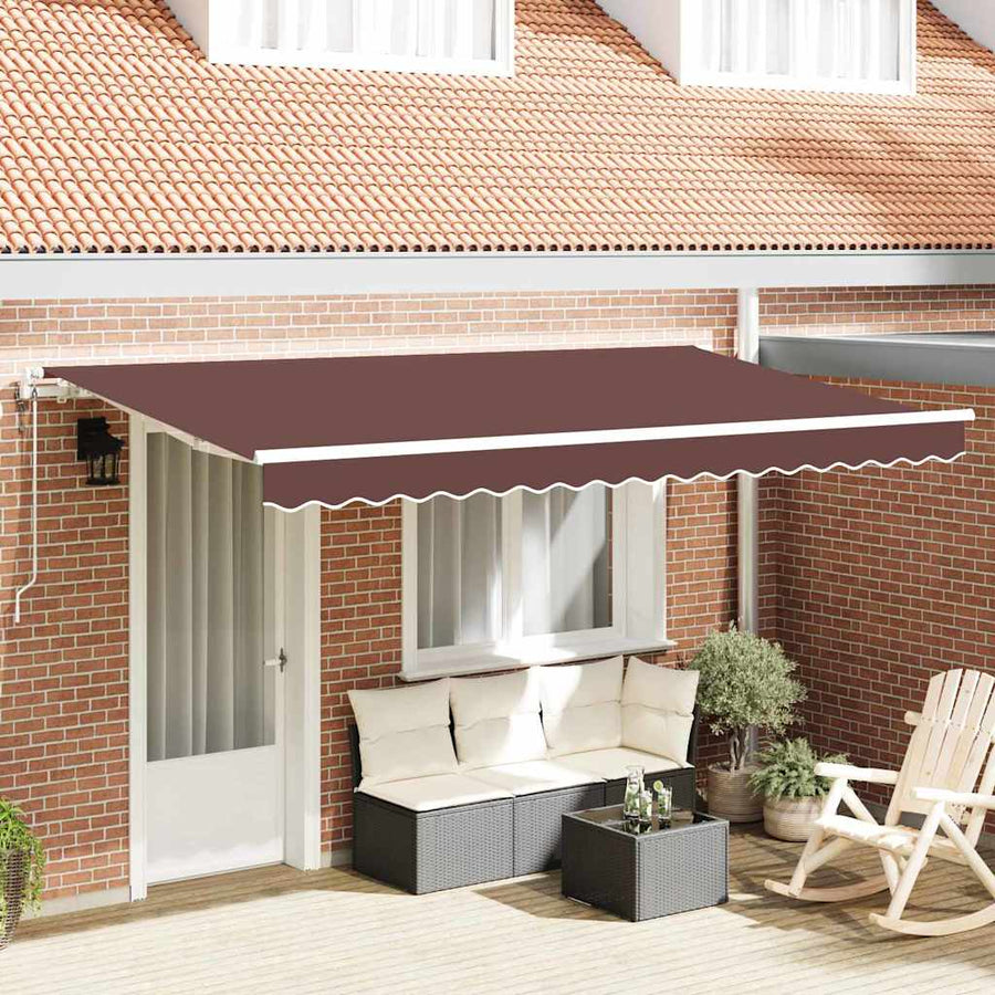 Inklapbaar Zonnescherm Bruin 400 x 200 cm Stof