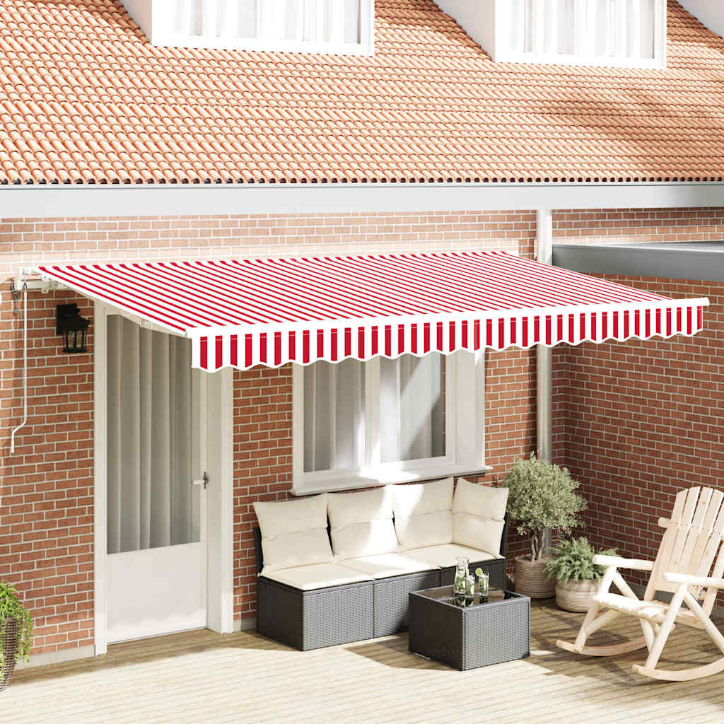 Inklapbaar Zonnescherm Rood 400 x 200 cm Stof