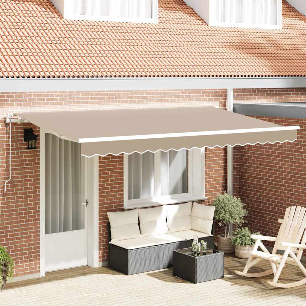 Inklapbaar Zonnescherm Beige 400 x 200 cm Stof