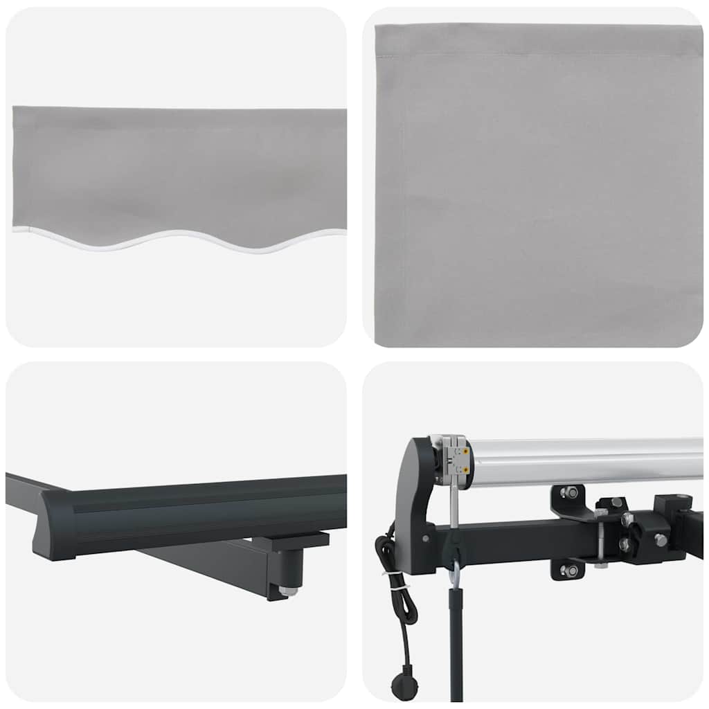 Inklapbaar Zonnescherm Lichtgrijs 400 X 200 Cm Lichtgrijs (Anthraciet Frame) 4 x 2 m