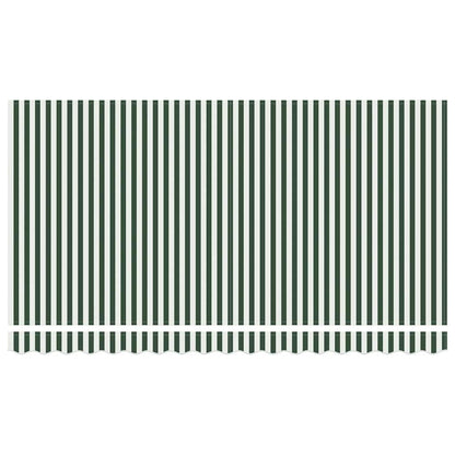 Inklapbaar Zonnescherm 400X200 Cm Stof Groen En Wit 4 x 2 m