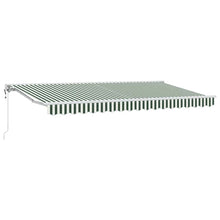 Inklapbaar Zonnescherm 400X200 Cm Stof Groen En Wit 4 x 2 m