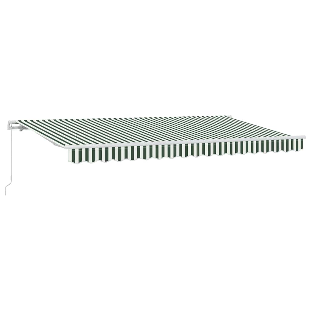 Inklapbaar Zonnescherm En 400 X 200 Cm Groen En Wit (Wit Frame) 4 x 2 m