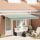Zonnescherm 400x200 cm groen wit inklapbaar