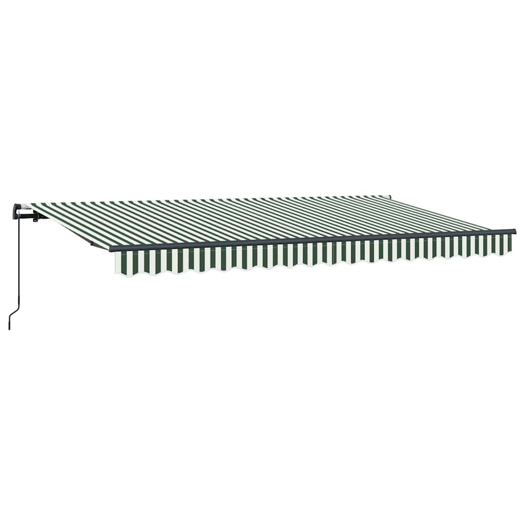Inklapbaar Zonnescherm En 400 X 200 Cm Groen En Wit (Anthraciet Frame) 4 x 2 m