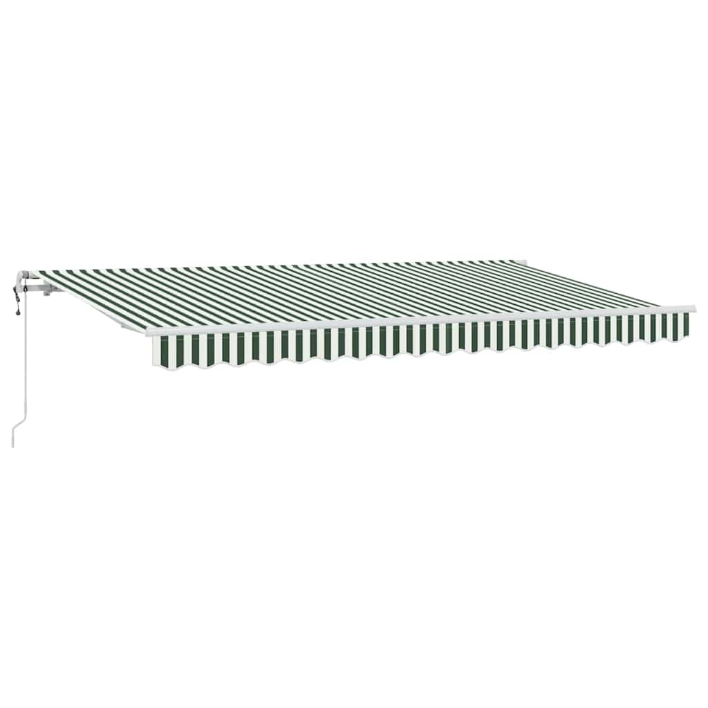Inklapbaar Zonnescherm En 400 X 200 Cm Groen En Wit (Wit Frame) 4 x 2 m