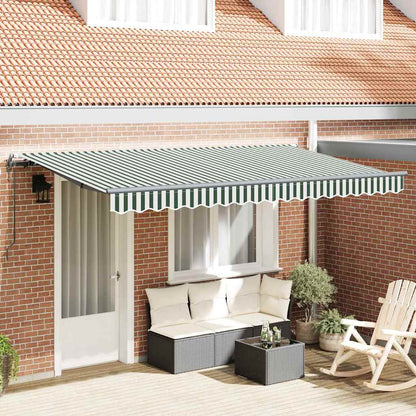 Inklapbaar Zonnescherm En 400 X 200 Cm Groen En Wit (Anthraciet Frame) 4 x 2 m