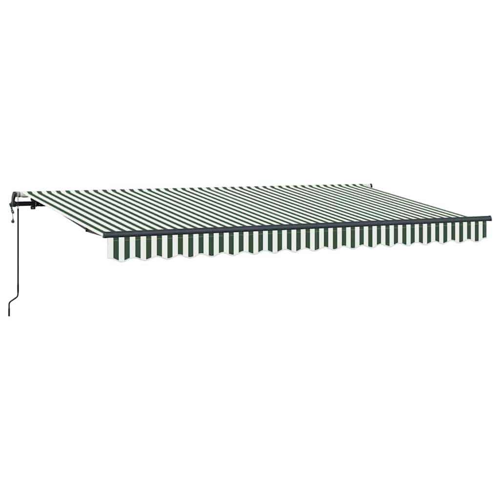 Inklapbaar Zonnescherm En 400 X 200 Cm Groen En Wit (Anthraciet Frame) 4 x 2 m