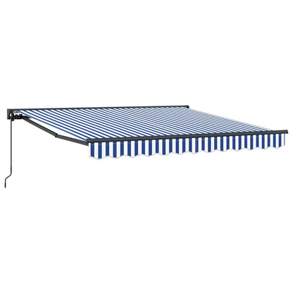 Inklapbaar Zonnescherm Blauw en Wit 300x250 cm
