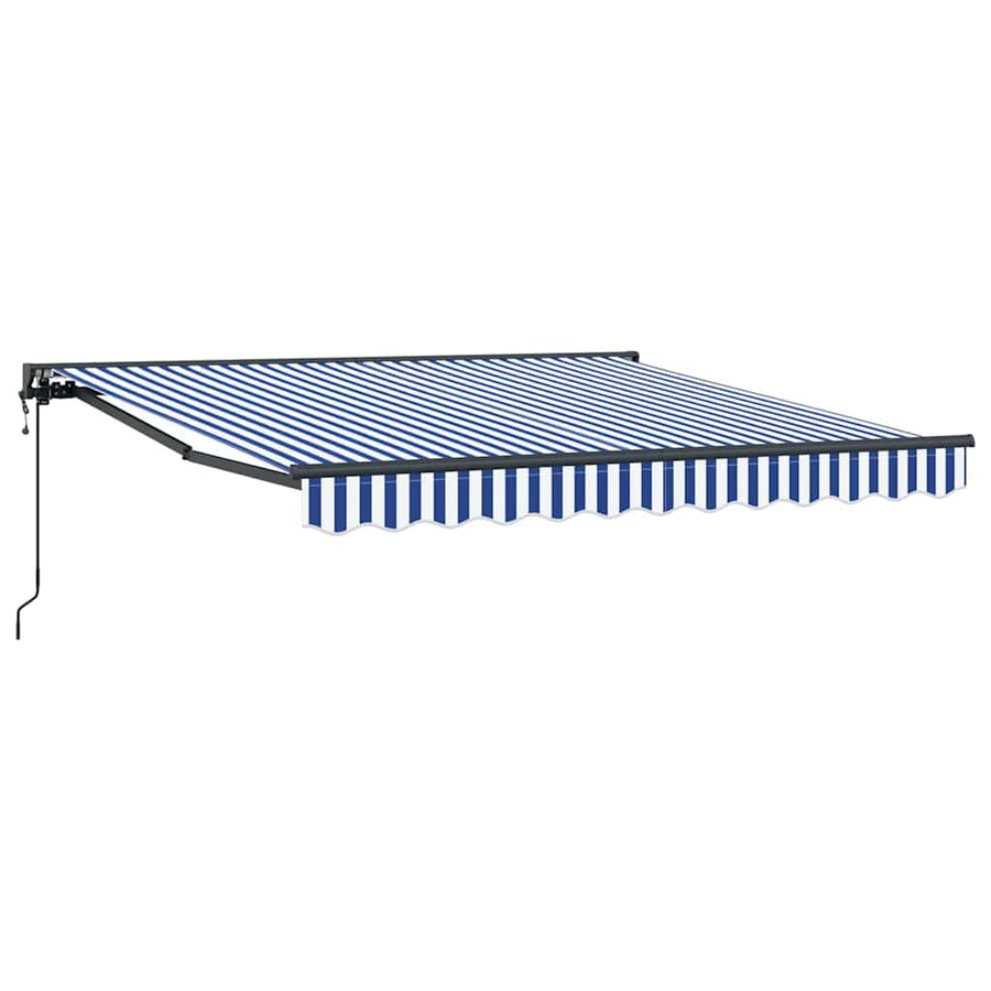 Inklapbaar Zonnescherm Blauw en Wit 300x250 cm