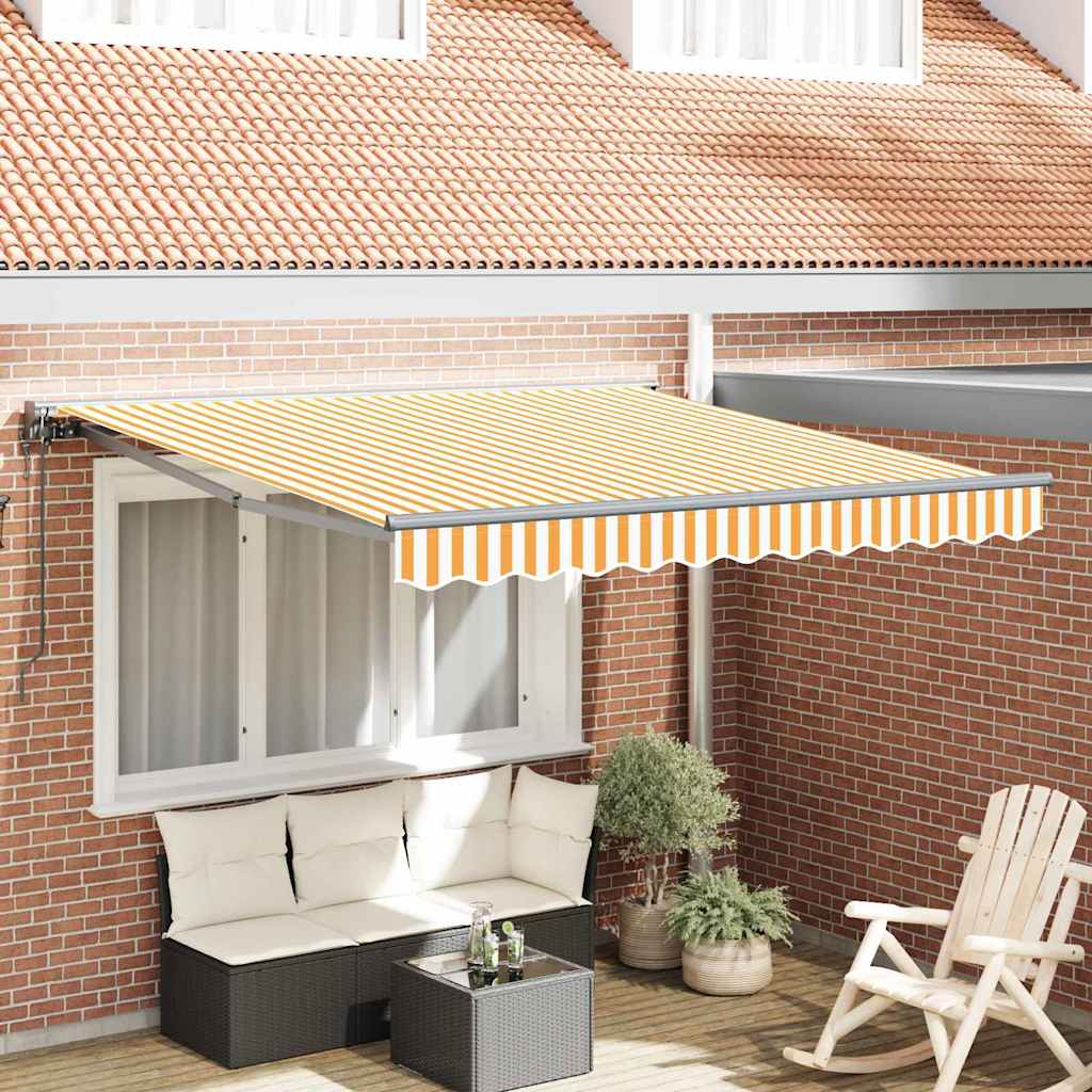 Inklapbaar Zonnescherm Geel en Wit 300x250 cm