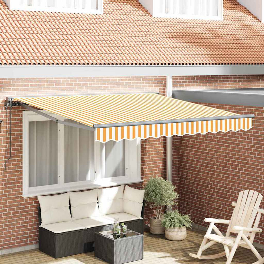 Inklapbaar Zonnescherm Geel en Wit 300x250 cm