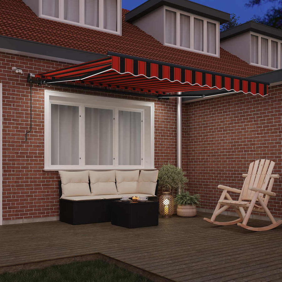 Inklapbaar Zonnescherm Met Stof Oranje En Bruin 300 x 250 cm
