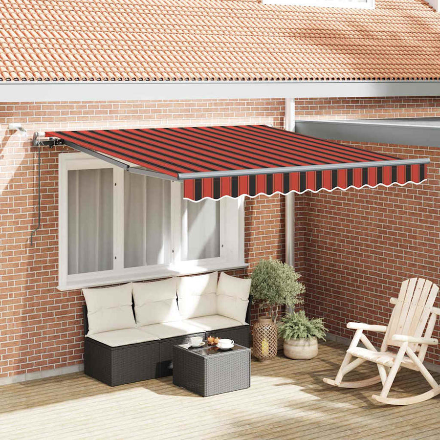 Inklapbaar Zonnescherm Met Stof Oranje En Bruin 300 x 250 cm