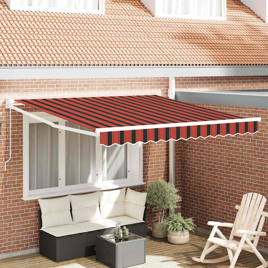 Inklapbaar Zonnescherm Gestreept Oranje En Bruin 300 X 250 Cm Oranje En Bruin