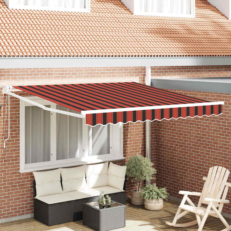 Inklapbaar Zonnescherm Gestreept Oranje en Bruin 300 x 250 cm