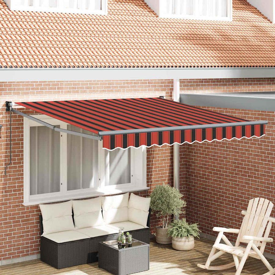Inklapbaar Zonnescherm Gestreept Oranje En Bruin 300 X 250 Cm Oranje En Bruin