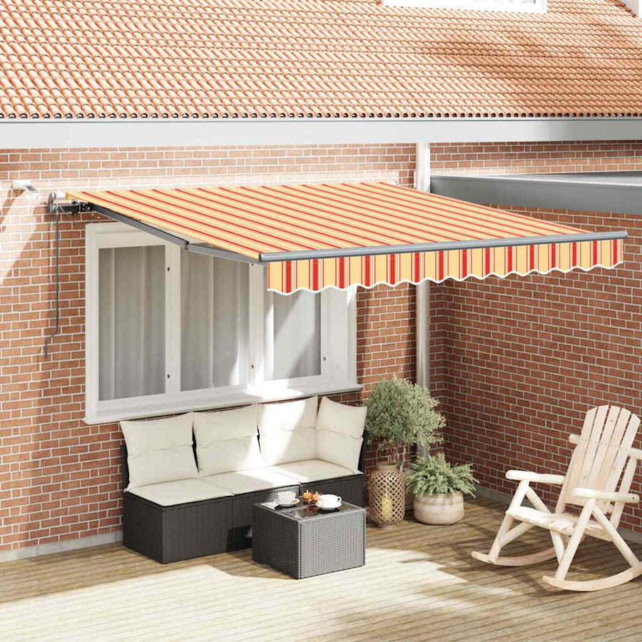 Inklapbaar Zonnescherm Met Stof Geel En Oranje 300 x 250 cm