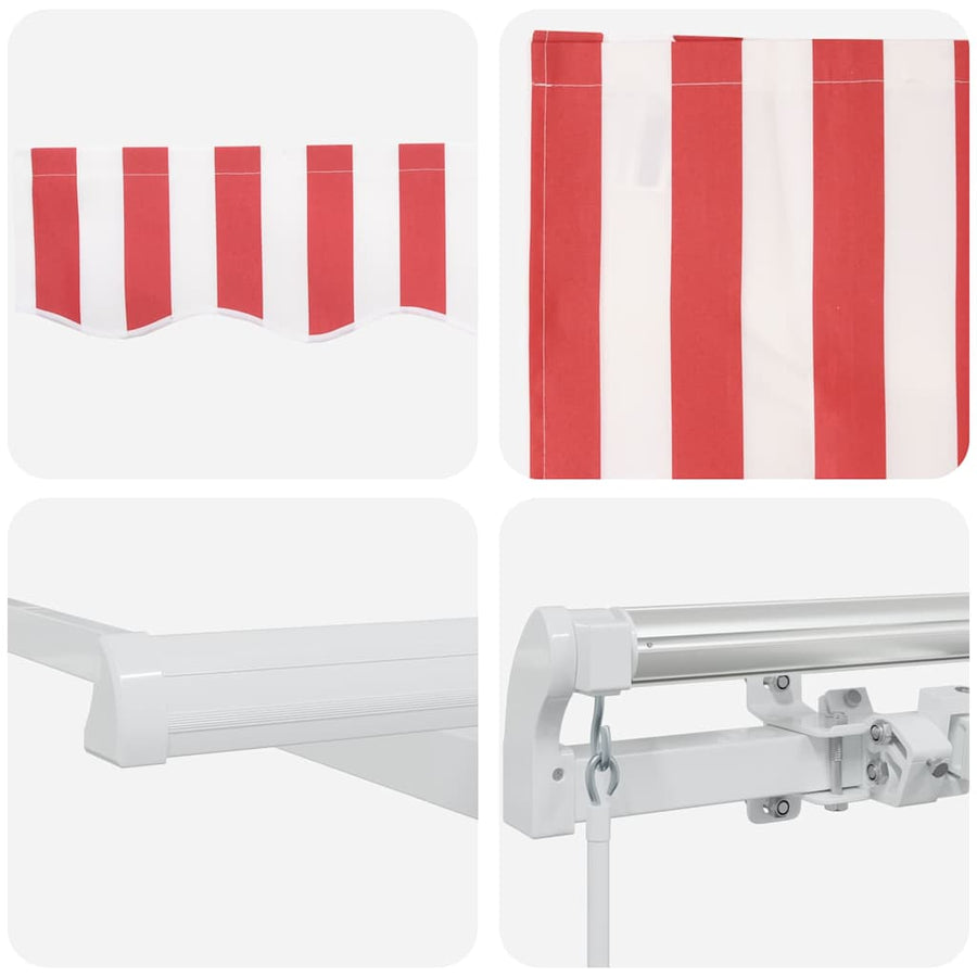 Inklapbaar Zonnescherm Rood en Wit 300 x 250 cm