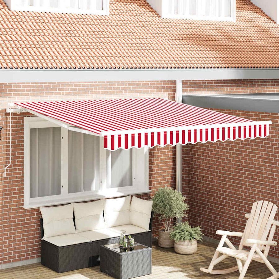 Inklapbaar Zonnescherm Rood en Wit 300 x 250 cm