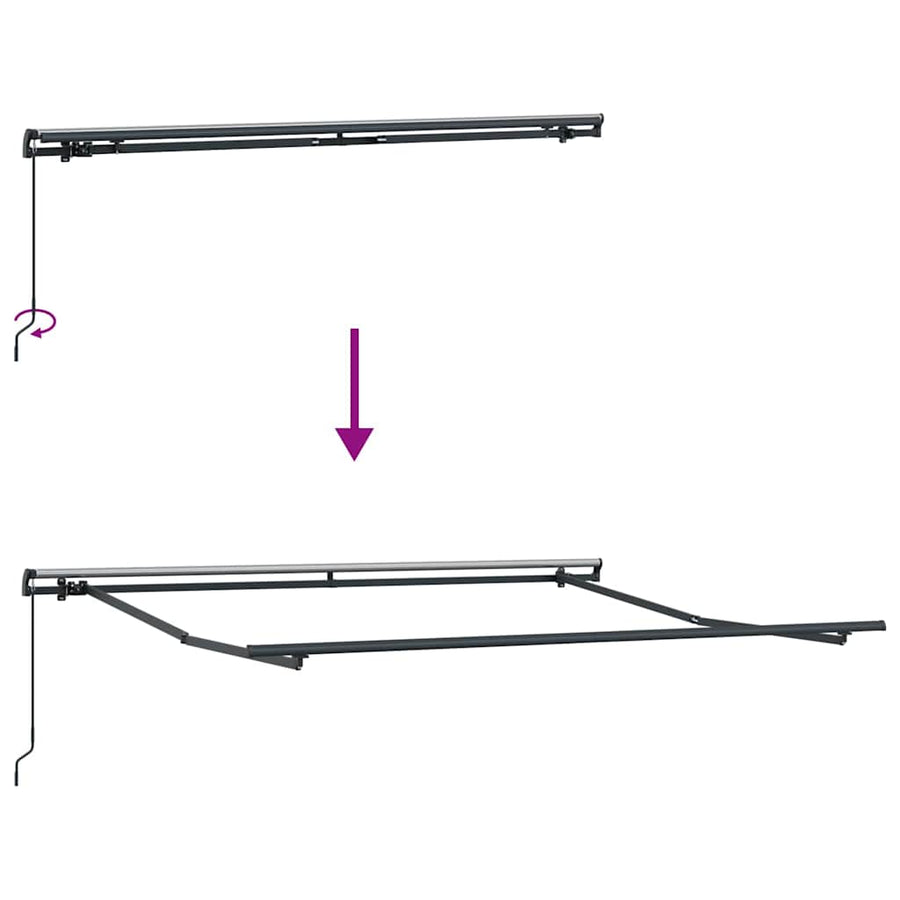 Handmatige Zonnescherm Rood en wit 300 x 250 cm Stof