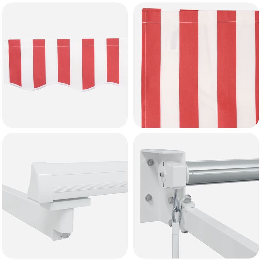 Inklapbaar Zonnescherm Gestreept Rood En Wit 300 X 250 Cm Rood En Wit