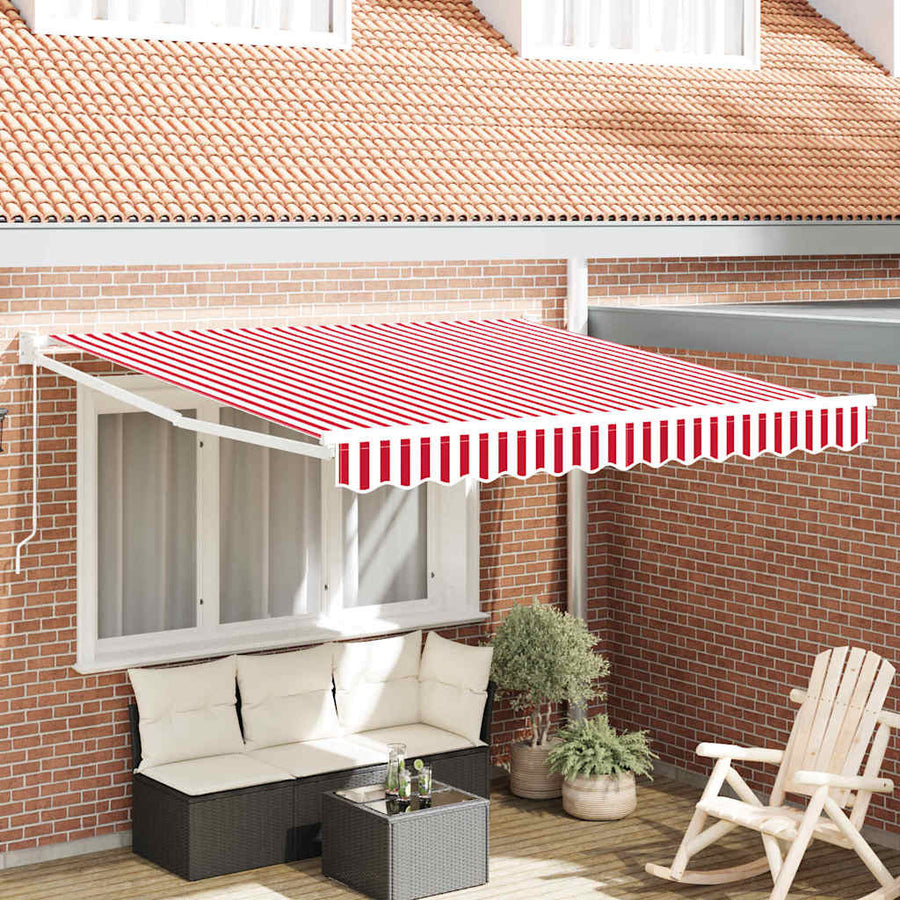 Inklapbaar Zonnescherm Gestreept Rood En Wit 300 X 250 Cm Rood En Wit