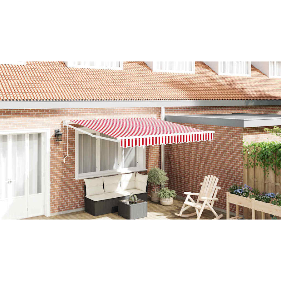 Inklapbaar Zonnescherm Gestreept Rood en Wit 300 x 250 cm