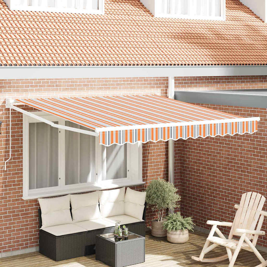 Markies Gestreept Multikleur 3 X 2,5 M Polyester En Metaal Oranje/Grijs/Blauw Wit