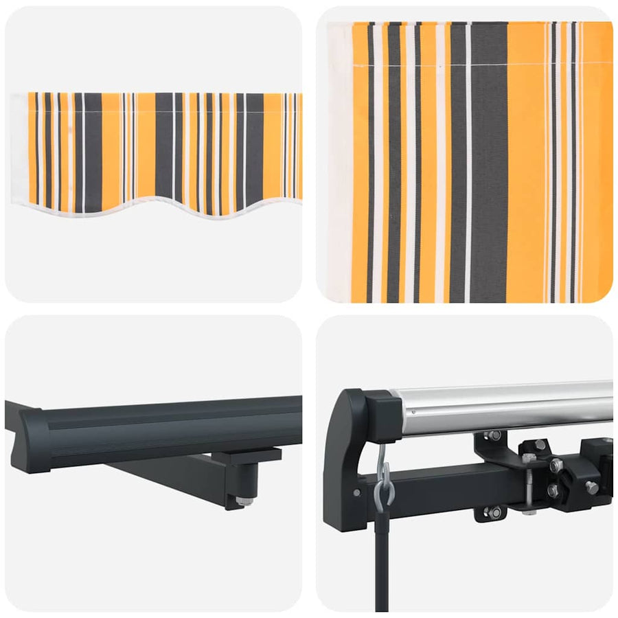 Inklapbaar Zonnescherm Multikleur 300 X 250 Cm Stof Geel/Grijs/Wit