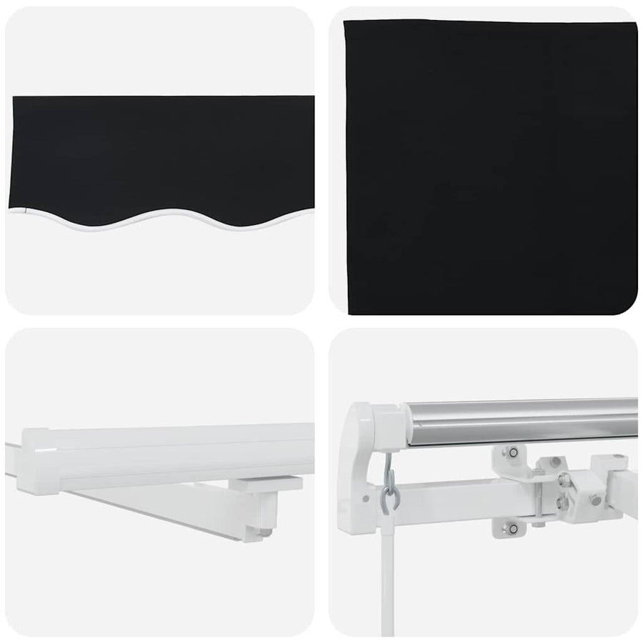 Inklapbaar Zonnescherm Zwart 300 x 250 cm Stof en Staal