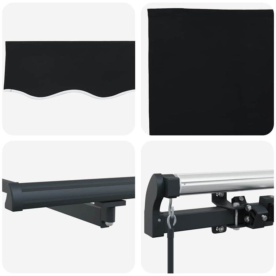Inklapbaar Zonnescherm Zwart 300 x 250 cm Polyester en staal