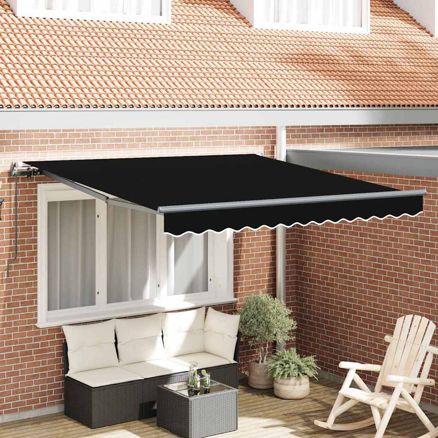 Inklapbaar Zonnescherm Zwart 300 x 250 cm Polyester en staal