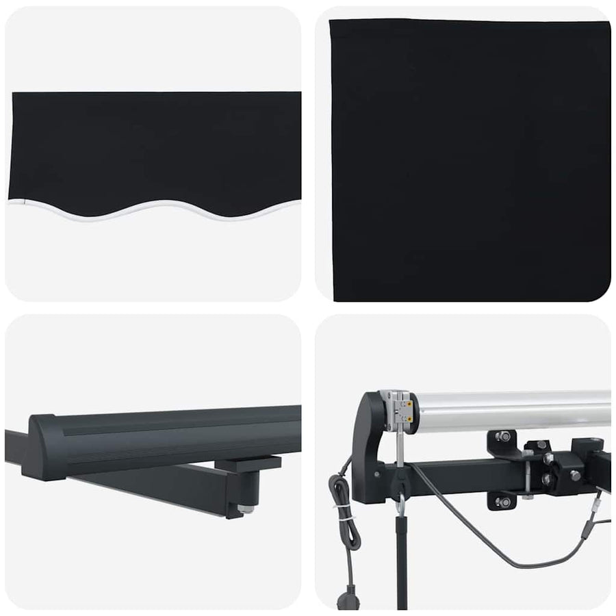 Inklapbaar Zonnescherm met Zwart 300 x 250 cm Stof