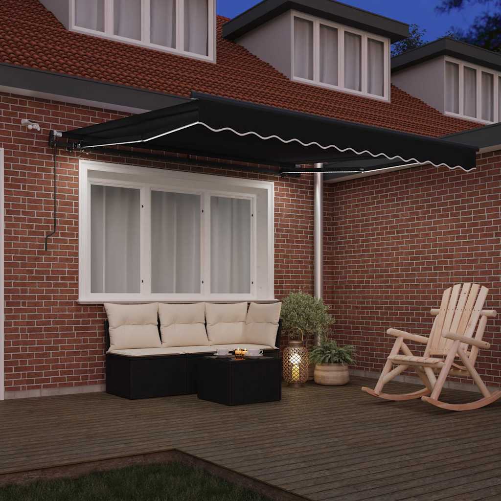 Inklapbaar Zonnescherm met Zwart 300 x 250 cm Stof
