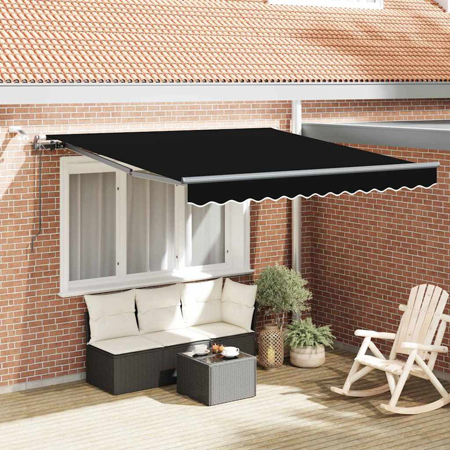 Inklapbaar Zonnescherm met Zwart 300 x 250 cm Stof