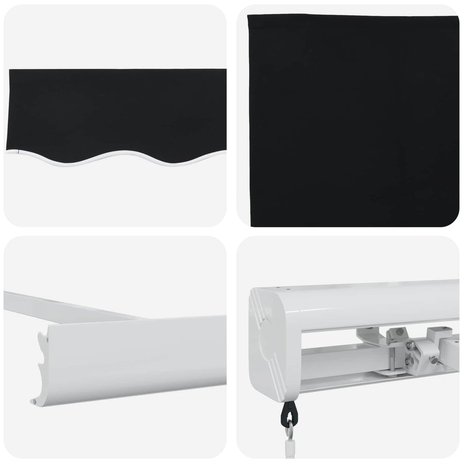 Inklapbaar Zonnescherm Zwart 300 x 250 cm Stof en Metaal