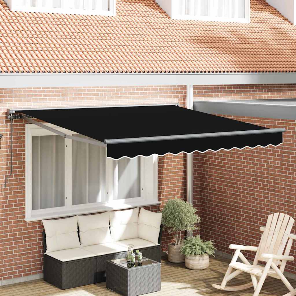 Inklapbaar Zonnescherm Zwart 300x250 cm Polyester