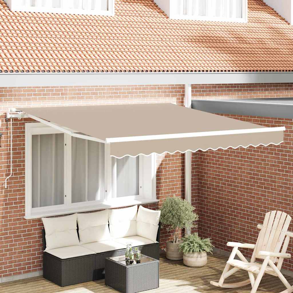 Inklapbaar Zonnescherm Beige 300 x 250 cm Stof
