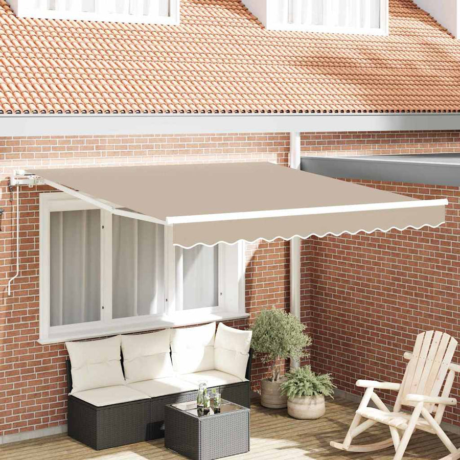 Inklapbaar Zonnescherm Beige 300 x 250 cm Stof