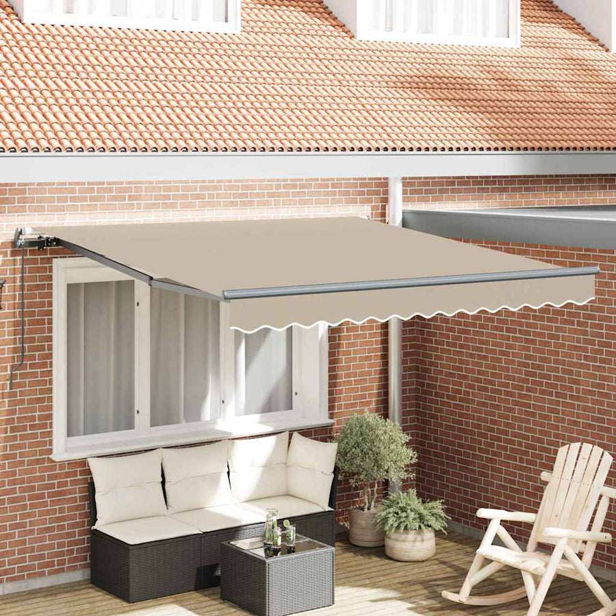 Inklapbaar Zonnescherm Beige 300 x 250 cm Stof