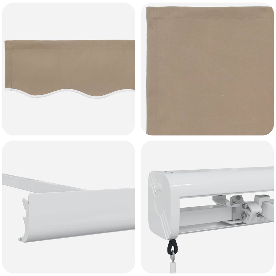 Inklapbaar Zonnescherm Beige 300 x 250 cm Stof en Metaal
