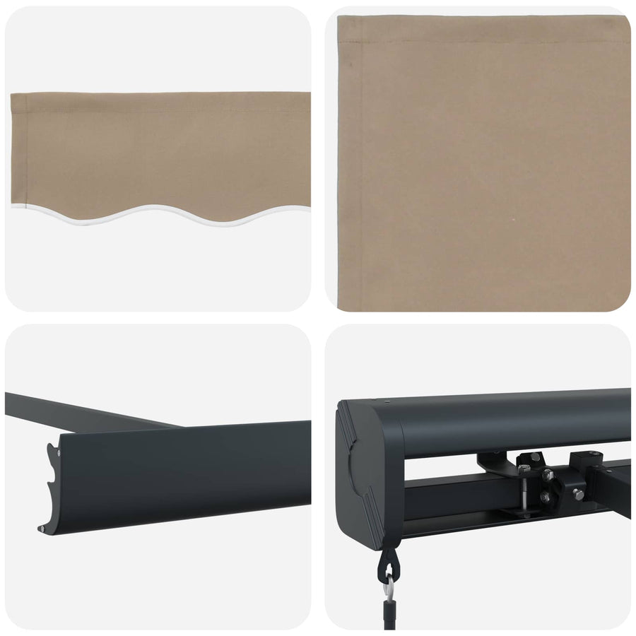 Inklapbaar Zonnescherm Beige 300 x 250 cm Stof en Metaal