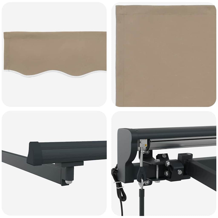 Inklapbaar Zonnescherm Beige 300x250 cm Polyester