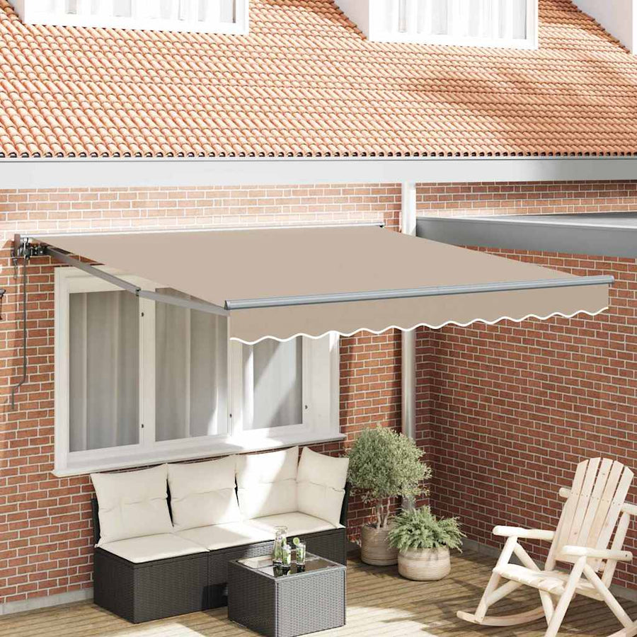 Inklapbaar Zonnescherm Beige 300x250 cm Polyester
